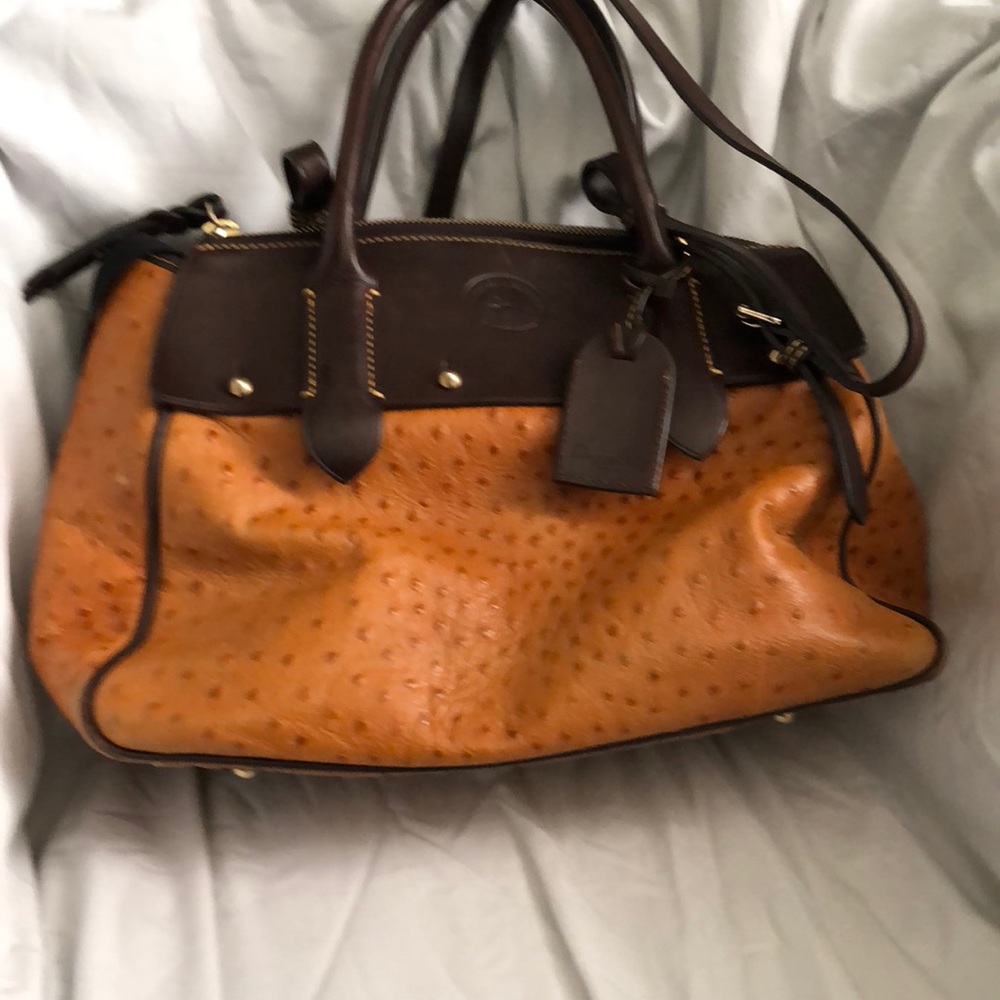 Dooney and Bourke ostrich leather medium satchel